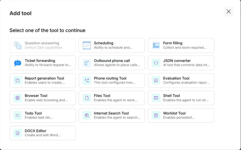 Tools catalog