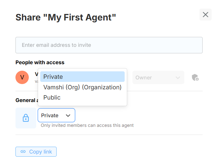 Agent access level options