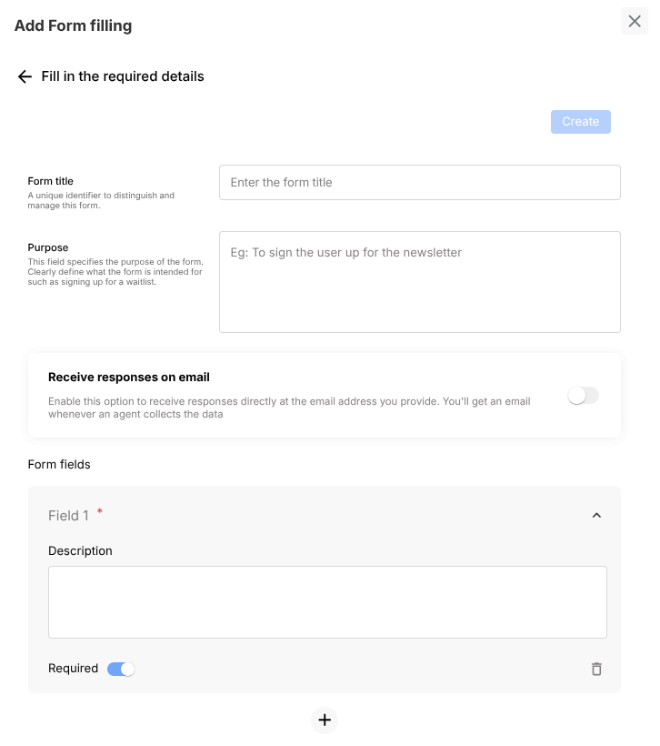Form Filling config placeholder