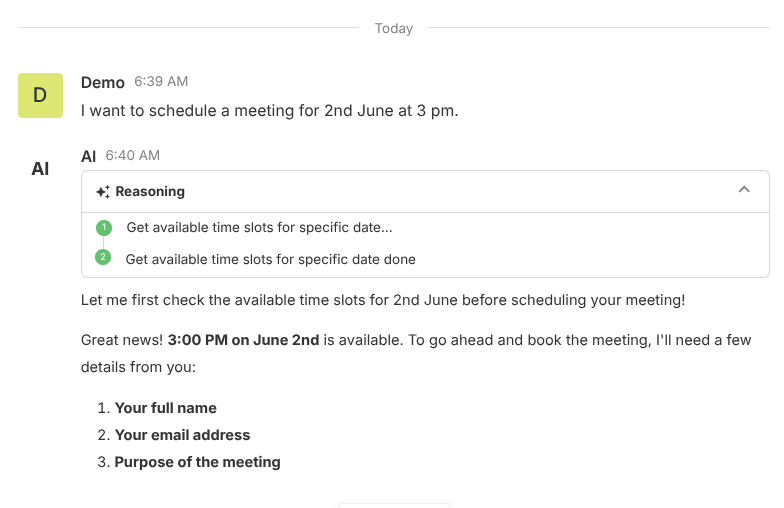 Execution reasoning panel