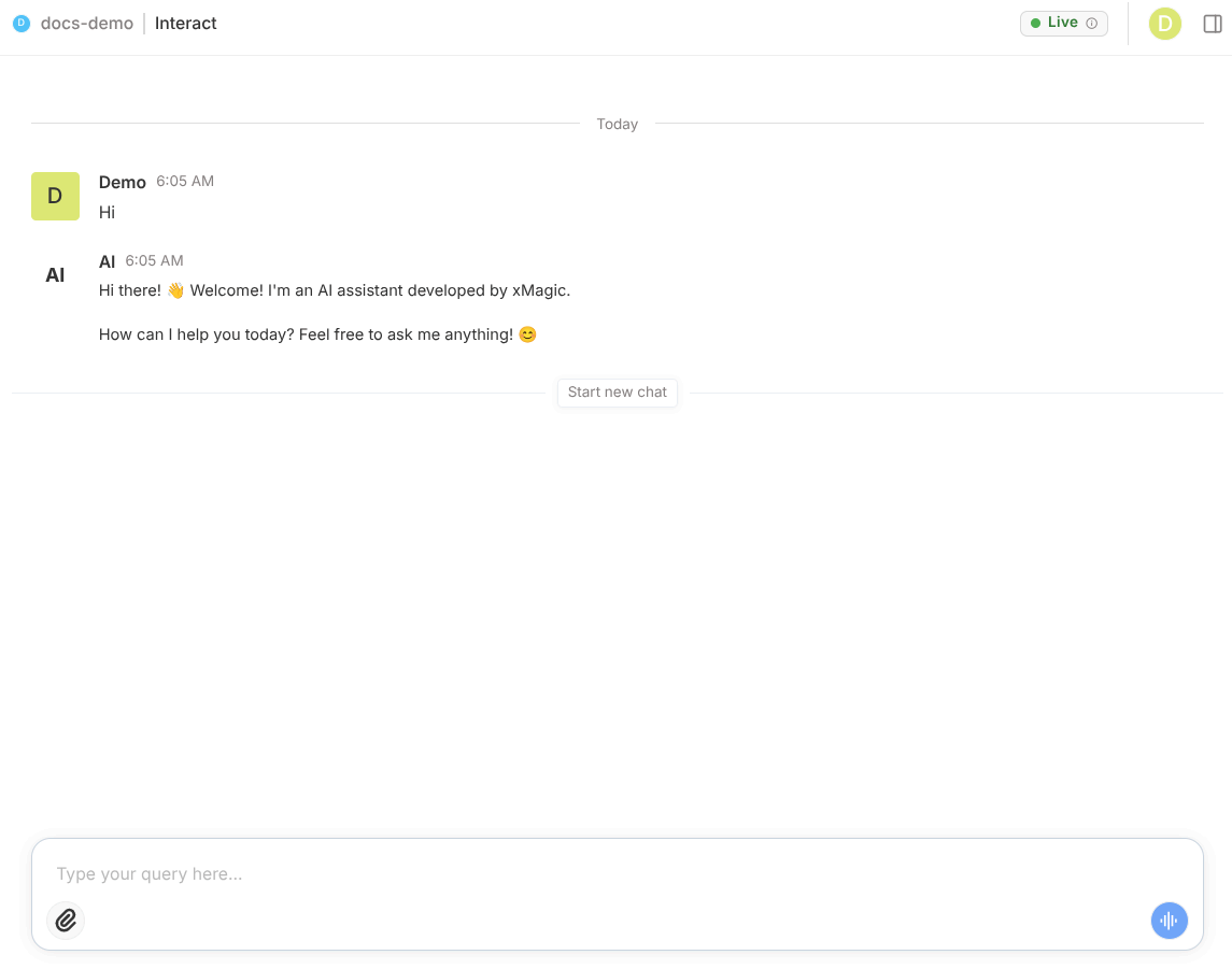 Interact page overview