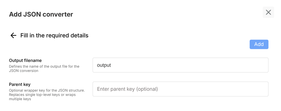 JSON Converter config placeholder