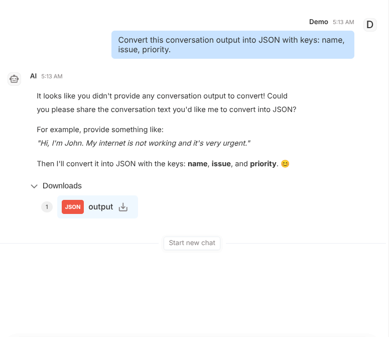 JSON Converter example placeholder
