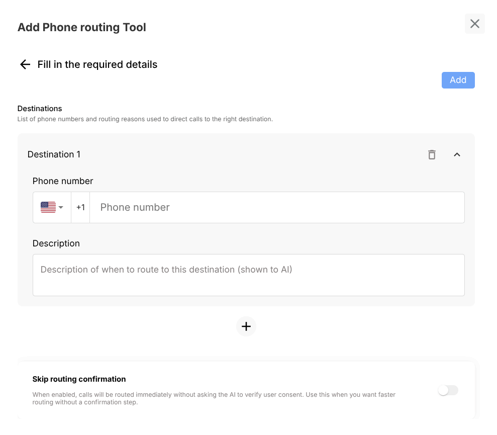 Phone Routing config placeholder