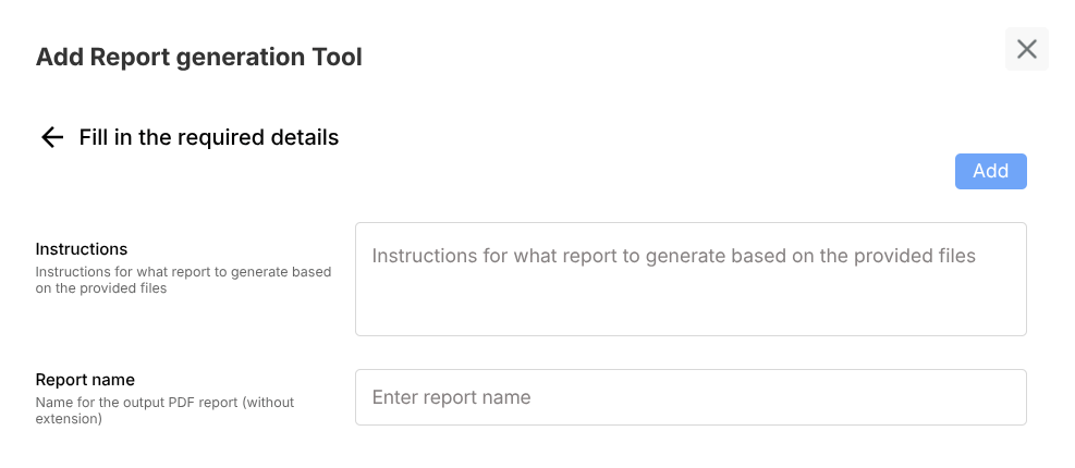 Report Generation config placeholder