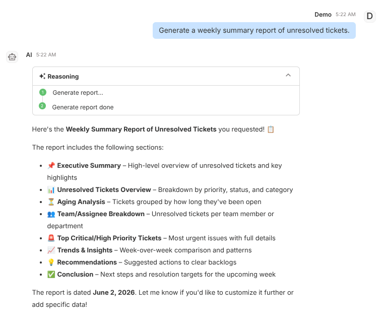 Report Generation example placeholder
