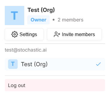Profile dropdown